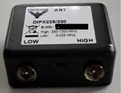 Procom DIPX 225/330 Diplexer ; High: 330-1300 MHz - Low: 0-225 MHz