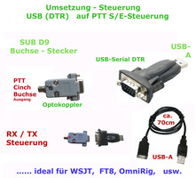 USB auf PTT, DTR, Sende-/Empfangssteuerung (Com..)  Adapter mit Optokoppler, WSJT....