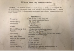Diamond CP6 6 Band Vertikalantenne 80-6m
