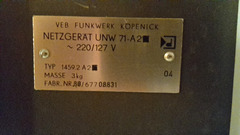RFT Netzgerät  UNW 71-A2 VEB Funkwerk Köpenick Berlin DDR