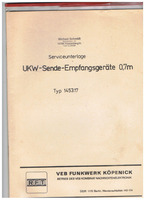 Service Unterlage Sende-Empfangsgeräte 0,7m  Typ 1453.17