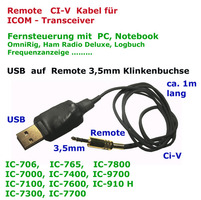 YAESU CAT-Verbindungskabel mit FTDI-Konverter und 8 pin Mini-DIN-Stecker für ACC und und USB.